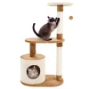 Trademark Poker Petmaker 80-PET5081 37.5 in. 3 Tier Cat Tree with Condo & Scratching Posts; Brown & Tan