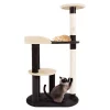 Trademark Poker Petmaker 80-PET5083 42.25 in. 3 Tier Cat Tree with 2 Scratching Posts; Black & Tan