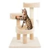 Trademark Poker Petmaker 80-PET5084 27.5 in. 3 Tier Cat Tree with 2 Hanging Toys a 3 Ball Play Area & Scratching Post; Tan