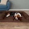 Petmaker 80-PET5095B Orthopedic Pet Sofa Bed with Memory Foam & Foam Stuffed Bolsters - Brown