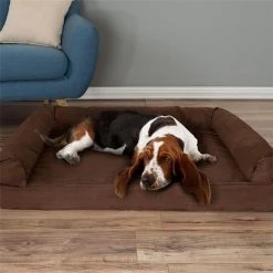 Petmaker 80-PET5095B Orthopedic Pet Sofa Bed with Memory Foam & Foam Stuffed Bolsters - Brown