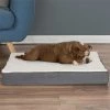 Petmaker 80-PET5089G Orthopedic Sherpa Top Pet Bed with Memory Foam & Removable Cover - Gray