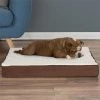 Petmaker 80-PET5089B Orthopedic Sherpa Top Pet Bed with Memory Foam & Removable Cover - Brown