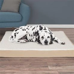 Petmaker 80-PET5091T Orthopedic Sherpa Top Pet Bed with Memory Foam & Removable Cover - Tan