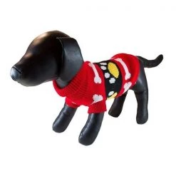 Petcessory DS731LAS Red Bones & Paws Turtleneck Dog Sweater - Small