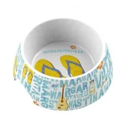 Tarhong PVA3071PBMBW Margaritaville Words & Icons Pet Bowl; Medium