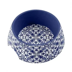 Tarhong PVA3071PBMCC Canyon Clay Pet Bowl Medium - Indigo Set of 2