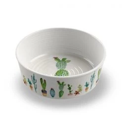 TarHong PDR5085PBSC 8.5 x 2.6 in. Melamine Cactus Pet Bowl; Large - 8 Cups - Set of 2
