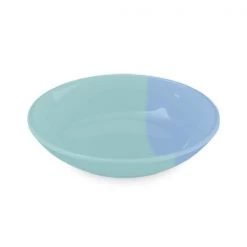 TarHong PE20772179 5.2 in. Melamine Dual Pet Saucer; Blue - 0.75 Cup - Set of 2