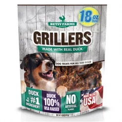 True Science Holdings 236147 18 oz Betsy Farms Grillers Duck Jerky Dog Treat