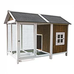 Innovation Pet 242683 Homes & Quackers Duck House; Pond Brown with White Trim