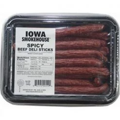 Iowa Smokehouse & Preferred Wholesale 253858 13 oz Spicy Flavor Beef Deli Sticks - Pack of 16