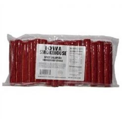Iowa Smokehouse & Preferred Wholesale 253865 2 lbs Spicy Flavor Smoked Beef Sticks - Pack of 6