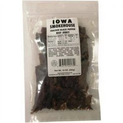 Iowa Smokehouse & Preferred Wholesale 253841 10 oz Cracked Black Pepper Flavor Beef Jerky - Pack of 6