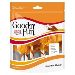 Spectrum Brands 260857 12 oz Good N Fun Triple Flavor Wings Dog Treat Pack of 2