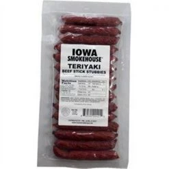 Iowa Smokehouse & Preferred Wholesale 253856 8 oz Teriyaki Flavor Beef Stick Stubbies - Pack of 12