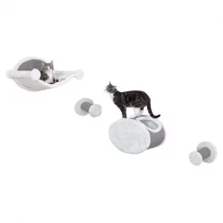 Trixie Pet Products 49923 Wall-Mounted Cat Lounging Set; Cream & Gray