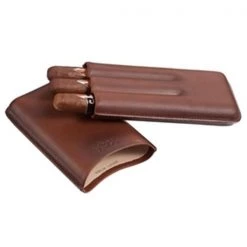 Visol VCASE471 Legend Genuine Leather Case Holds 3 Cigarettes; Brown