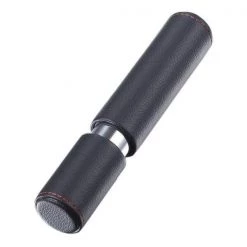 Visol VCASE744 Tristan Black Leather & Stainless Steel Cigar Case