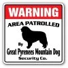 SignMission WD-GREAT PYRENEES MOUNTAIN DOG 12 x 8 in. Patrolled Huge Patrol Owner Vet Great Pyrenees Mountain Dog Security Sign