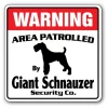 SignMission WD-GIANT SCHNAUZER 12 x 8 in. Area Patrolled Pet Guard Warning Dog Lover Animal Giant Schnauzer Security Sign