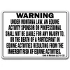 SignMission WS-A-1014-Montana 10 x 14 in. Montana - Activity Liability Warning Statute Horse Farm Barn Stable Equine Aluminum Sign
