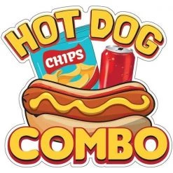 SignMission D-DC-12 Hot Dog Combo19 12 in. Hot Dog Combo Concession Stand Food Truck Decal Sticker