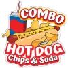 SignMission D-DC-12 Hot Dogs Chips And Soda Combo19 12 in. Hot Dogs Chips & Soda Combo Concession Stand Food Truck Decal Sticker