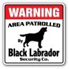 SignMission D-8-WD-BLACK LABRADOR 12 x 8 in. Black Labrador Security Decal - Area Patrolled Pet Retriever Dog Lover Owner Gift
