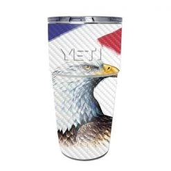 MightySkins CF-YEPINT16SI-Eagle Head Carbon Fiber Skin for Yeti Rambler 16 oz Stackable Cup - Eagle Head