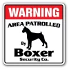 SignMission D-4-WD-BOXER 12 x 8 in. Boxer Security Decal - Area Patrolled Pet Guard Warning Dog Breeder Puppy Kennel
