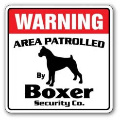 SignMission D-4-WD-BOXER 12 x 8 in. Boxer Security Decal - Area Patrolled Pet Guard Warning Dog Breeder Puppy Kennel