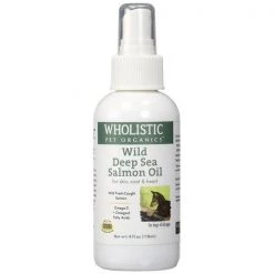 Wholistic Pet Organics SCTWP28 4 oz Wild Deep Sea Salmon Oil Spray for Dogs