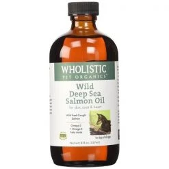 Wholistic Pet Organics SCTWP30AGlass 32 oz Wild Deep Sea Salmon Oil Glass for Dogs