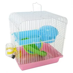 YML H157PK Dwarf Hamster; Mice Cage With Accessories; Pink