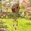 Zaer ZR190557-C Wind Chime Farm House Hanging Birdhouse; Antique Copper - 4 Piece