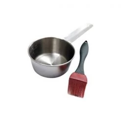 Noah'S Ark 14913A Basting Bowl & Brush Set Stainless Steel
