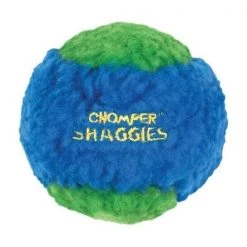 Chompers PlSH218M 3 in. Shaggies Rubber Squeaker Ball Dog Toy