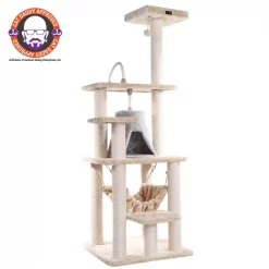 Aeromark A6501 Armarkat Classic Cat Tree 30 x 28 x 65 - Beige with Silver Gray Condo