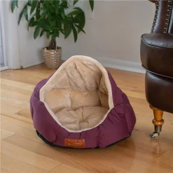 Aeromark C08HJH-MH Armarkat Pet Bed Cat Bed 18 x 14 x 11 - Burgundy & Beige