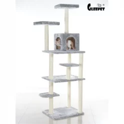 AeroMark GP78740822 GleePet 74 in. Cat Tree GP78740822 Silver Gray 7 Levels