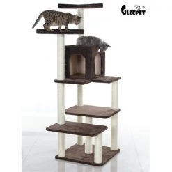 AeroMark GP78680723 GleePet 66 in. Cat Tree GP78680721 Coffee Brown 4 Levels