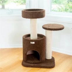 AeroMark F3005 2013 New Design Armarkat Carpeted Cat Tree Gym Scratching Post F3005 Coffee Brown 30 inch