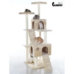 AeroMark GP78700621 GleePet 70 in. Cat Tree GP78700621 Beige W 2xRamps