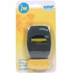 Jw - Dog/Cat/Aquatic Jw-Dog-cat-aquatic-Grip Soft 2-in-1 Fine And Flea Combs- Gray-yellow Medium 65051