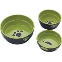 Ethical Pet Products Ethical Stoneware Dish 688841 7 in. Fresco Dog Dish - Green
