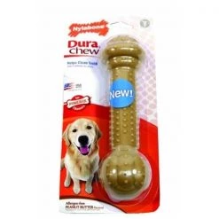 Nylabone Dura Chew Barbell Dog Chew Giant Peanut Butter NBC905P