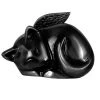 Memorial Gallery 8685 Black Sleeping Cat Angel Sleeping Cat Angel Pet Cremation Urn; Black