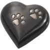 Memorial Gallery 8351G- gunmetal Gun Metal Pawprint Heart Pet Urn