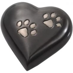 Memorial Gallery 8351G- gunmetal Gun Metal Pawprint Heart Pet Urn